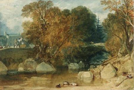 Joseph Mallord William Turner Turner 1813 watercolour, Ivy Bridge Norge oil painting art